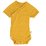 Sticklett Baby Wickelbody kurzarm mitwachsend gelb