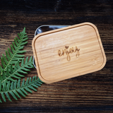 Lenolana snack box stainless steel with bamboo lid