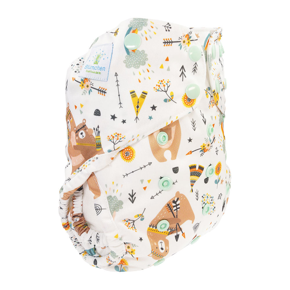 Blümchen 2 in 1 Ecoshell Überhose Onesize Druckverschluss