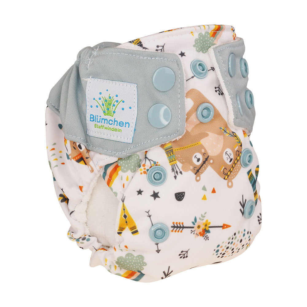 Blümchen Newborn All-in Pocket Diaper Bamboo Print (2-4kg)