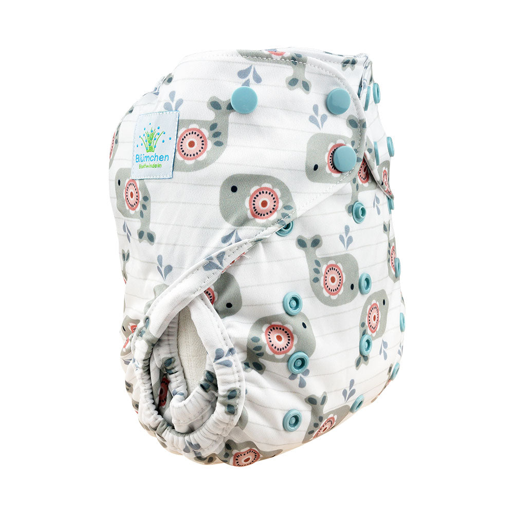 Blümchen 2 in 1 Ecoshell Überhose Onesize Druckverschluss