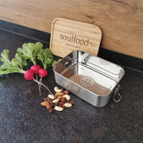 Lenolana snack box stainless steel with bamboo lid