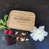 Lenolana snack box stainless steel with bamboo lid