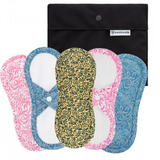 Washable panty liners set of 5 including wetbag