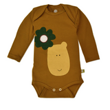 Sticklett baby bodysuit long sleeve neutral brown