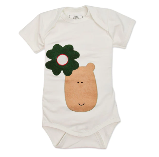 Sticklett Babybody kurzarm weiß