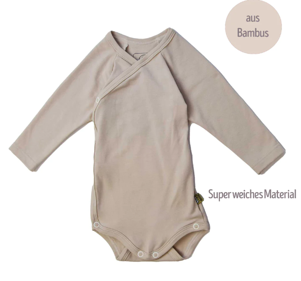 Sticklett Baby Wickelbody langarm aus Bambus