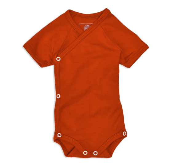 Sticklett Baby Wickelbody kurzarm mitwachsend fiesta rot