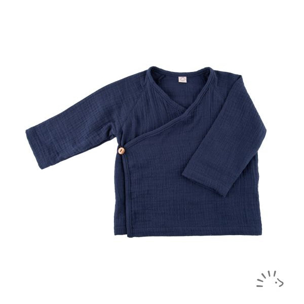 Popolini long-sleeved wrap shirt muslin GOTS