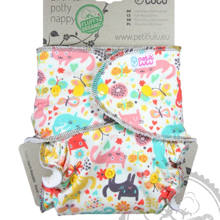Petit Lulu pant diaper "Fluffy Organic" Snaps Onesize 5 - 16 kg