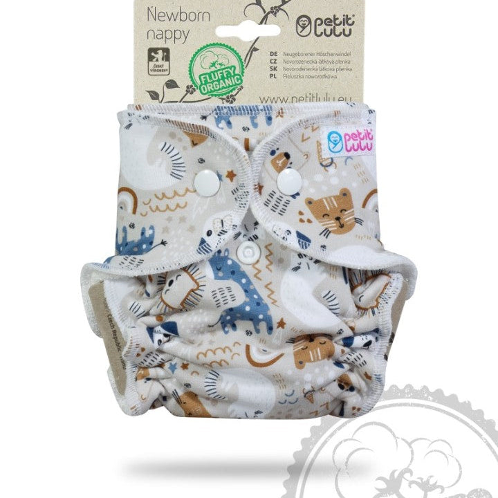 Petit Lulu Höschenwindel "Fluffy Organic" Snaps Onesize 5 - 16 kg
