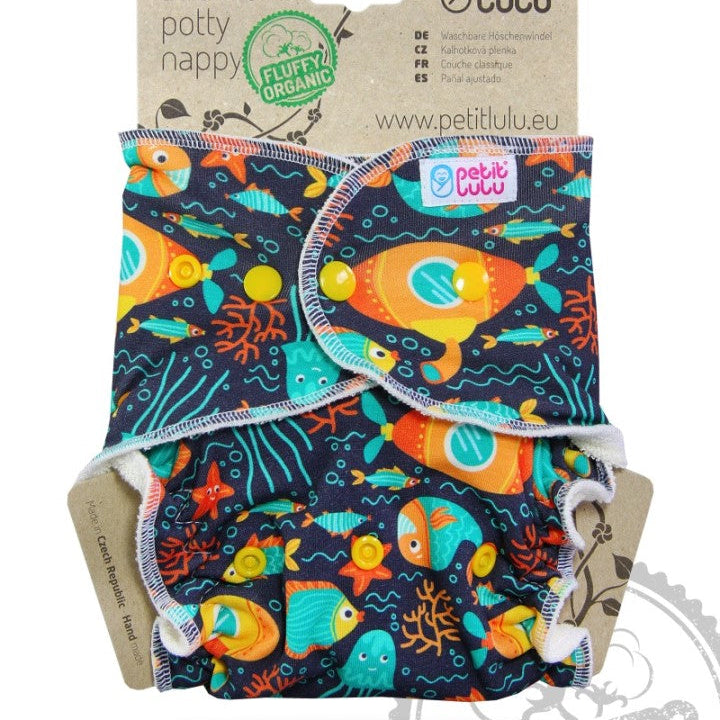 Petit Lulu Höschenwindel "Fluffy Organic" Snaps Onesize 5 - 16 kg